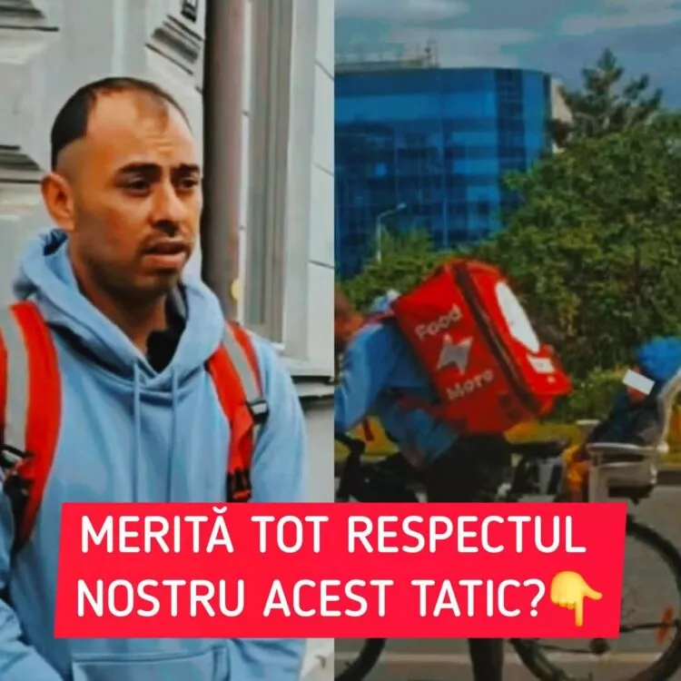 Aurel, livratorul cu copilul pe bicicletă: Povestea unui tată care nu a avut de ales