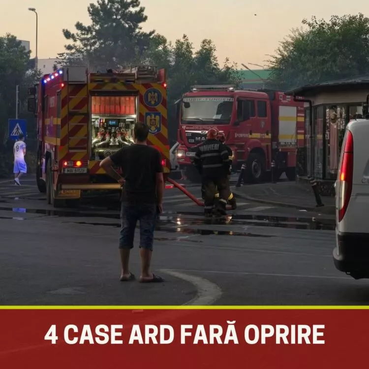 Incendiu devastator în Colentina: patru case afectate, intervenție majoră a pompierilor