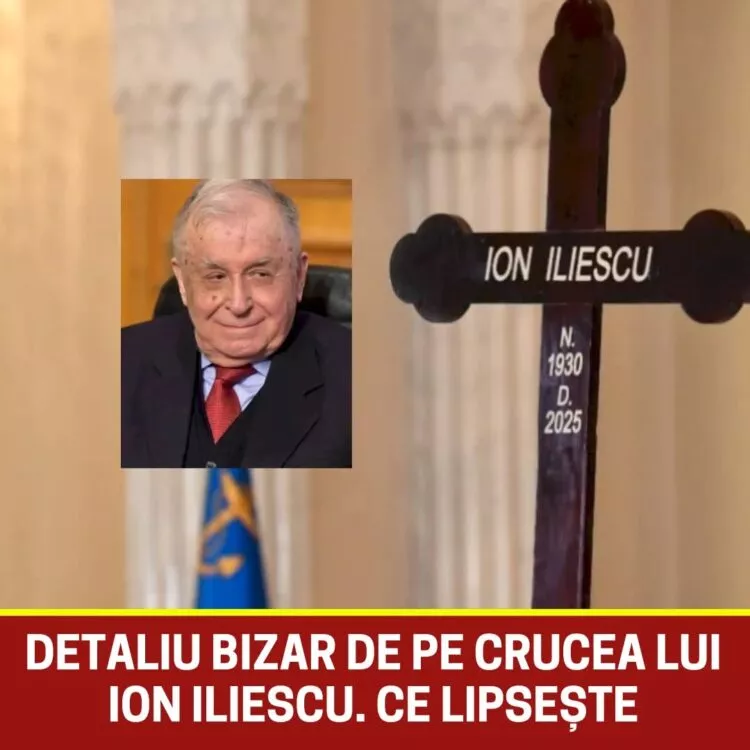 Detaliu controversat pe crucea lui Ion Iliescu: lipsește inscripția „INRI”. Ce simbol creștin nu apare la căpătâiul fostului președinte