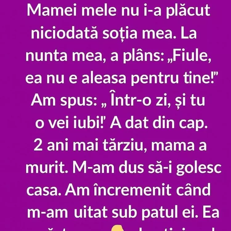 Mama mea nu a privit niciodată cu ochi buni relația mea cu Sera. În ziua nunții, în loc să se bucure, a izbucnit în lacrimi și mi-a spus cu voce stinsă