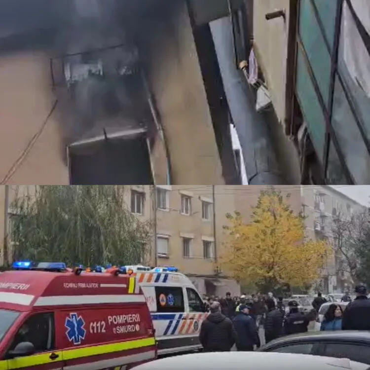 Explozie urmată de incendiu într-un bloc din Balș, Olt – Planul Roșu de Intervenție activat