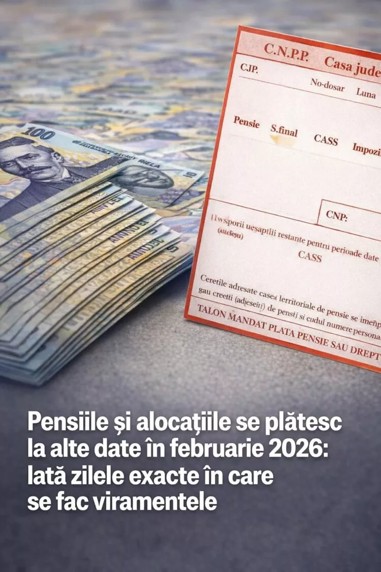 Calendarul plăților sociale în februarie 2026. Ce se schimbă pentru pensii, alocații și indemnizații