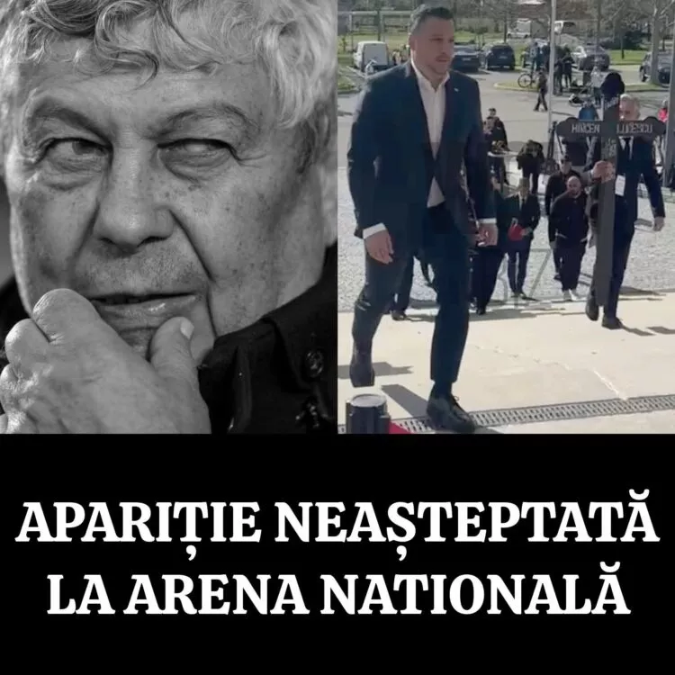 A fost surprinsă la Arena Națională în ziua depunerii sicriului lui Mircea Lucescu