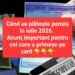 Cand intră pensiile in iulie