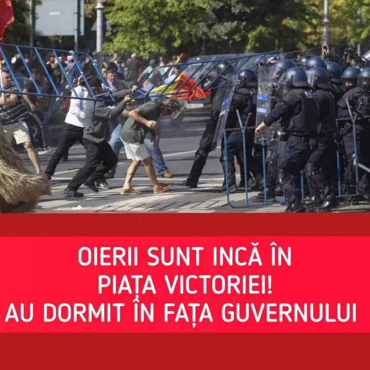 Ciobanii au dormit în Piața Victoriei și refuză să plece. Protestul continuă după incidentele de marți