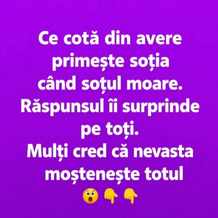 Cât moștenește soția după decesul soțului. Ce prevede Codul Civil și cum se împarte averea