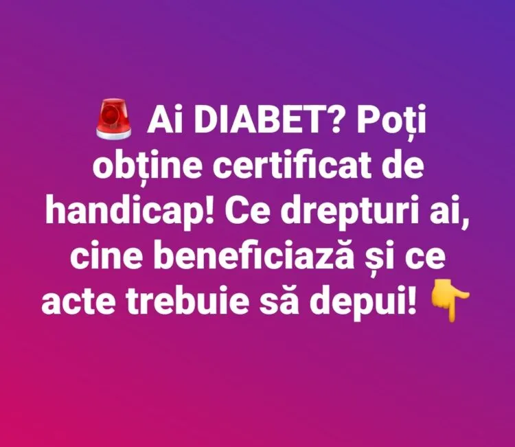 Certificat de handicap pentru persoanele cu diabet. Cine poate beneficia, ce drepturi oferă și cum se obține